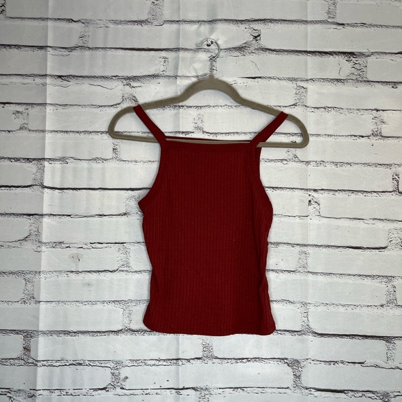 Mudd Red Sleeveless Fitted Ribbed Camisole Strapped SZ S Summer Tank Top Y2K - Picture 1 of 12